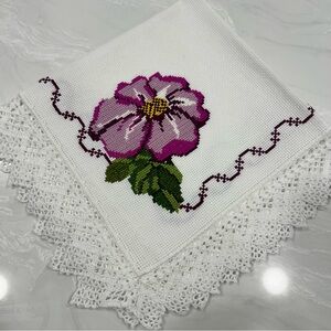 Floral Embroidered Lace Doily